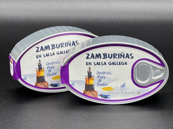 Zamburiñas en Salsa Gallega elaboradas por Conservas Faro de Burela